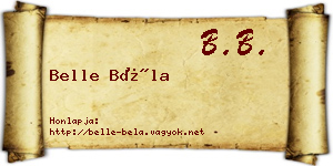 Belle Béla névjegykártya
